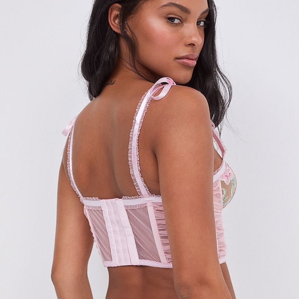 FOR LOVE & LEMONS Pastel Watercolor Rose Bustier - Picture 11 of 13